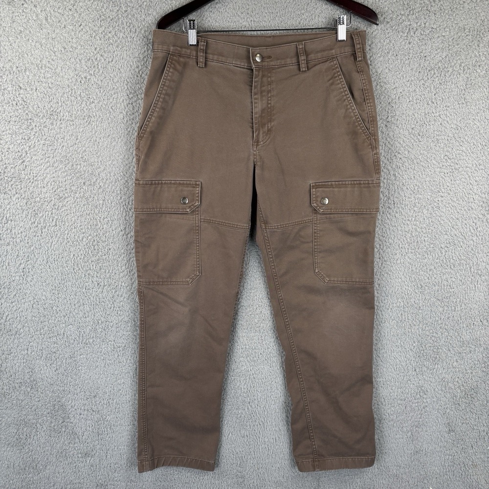 40 Grit Duluth Trading Mens Pants Brown Cargo Pockets Slim 34x30 Carpenter